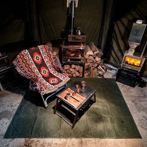 Waxed canvas camping mat retro - canvas,